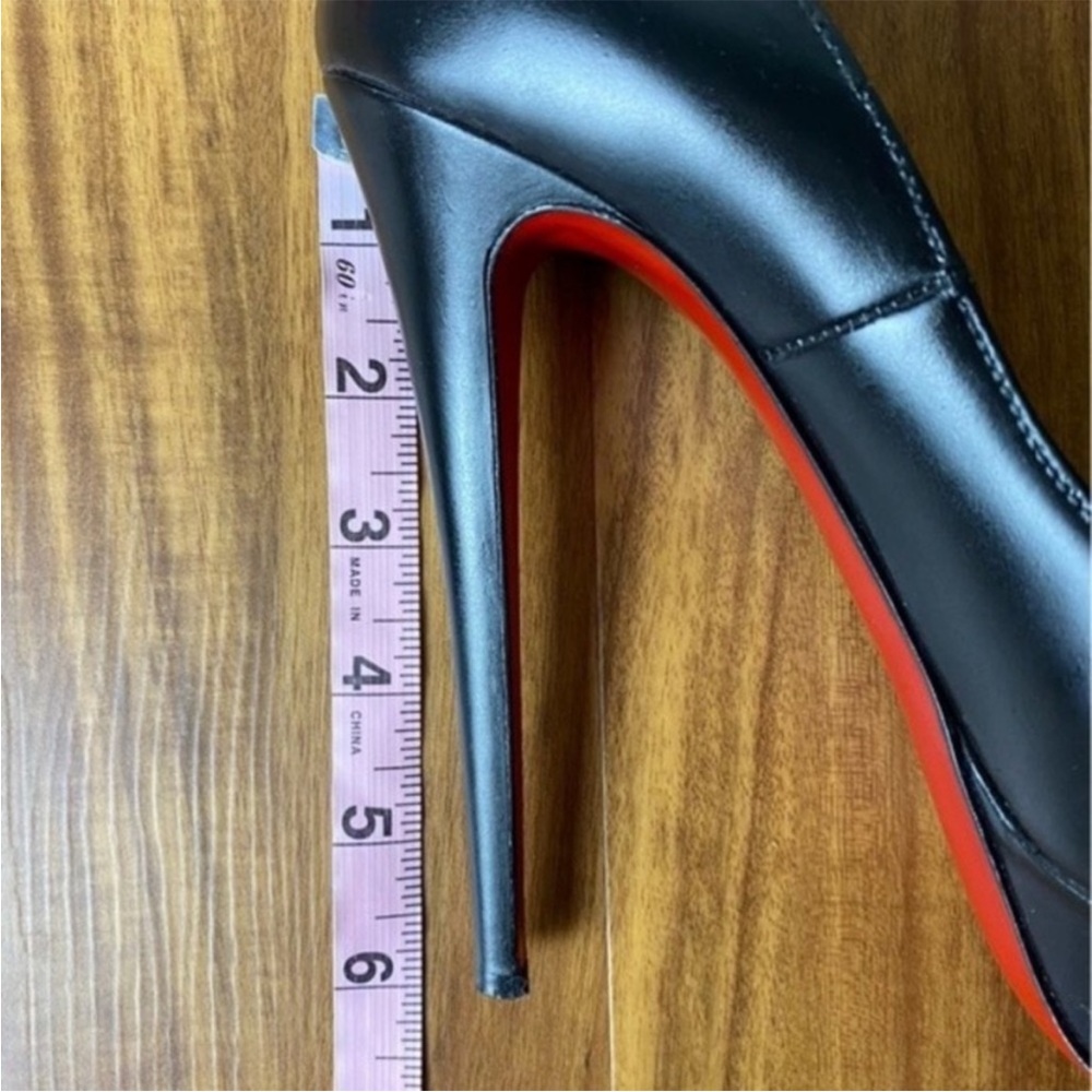 Christian Louboutin Black Lady Peep Heels Platform Peep Toe Stilettos Size 8 - Picture 15 of 16